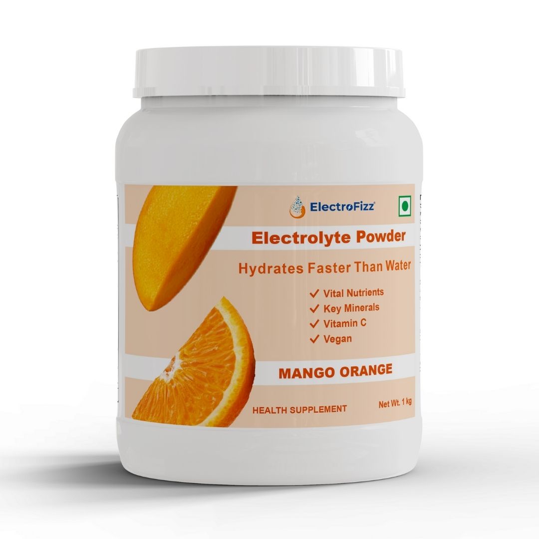 ElectroFizz Electrolyte Powder 100 servings | Minerals, Probiotics & Vitamin C- 1 Kg Jar Pack - Blueberry Flavor