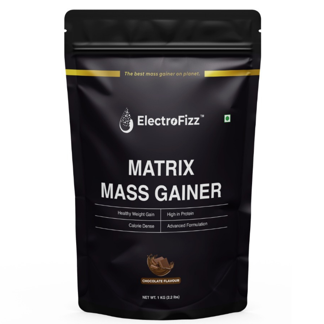 ElectroFizz Matrix Mass Gainer|Weight Gainer with 25+ Essential Vitamins & Minerals-1kg, 30 Servings (Chocolate)