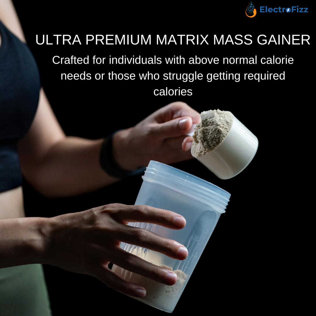 ElectroFizz Matrix Mass Gainer|Weight Gainer with 25+ Essential Vitamins & Minerals-1kg, 30 Servings (Chocolate)
