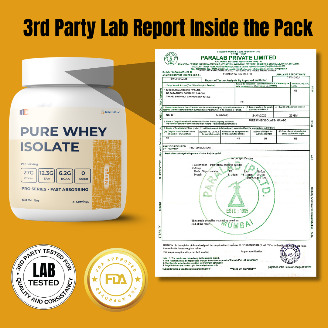Whey Protein Isolate Pro Series, Clean Ingredients, Fast Absorption- 1kg Jar