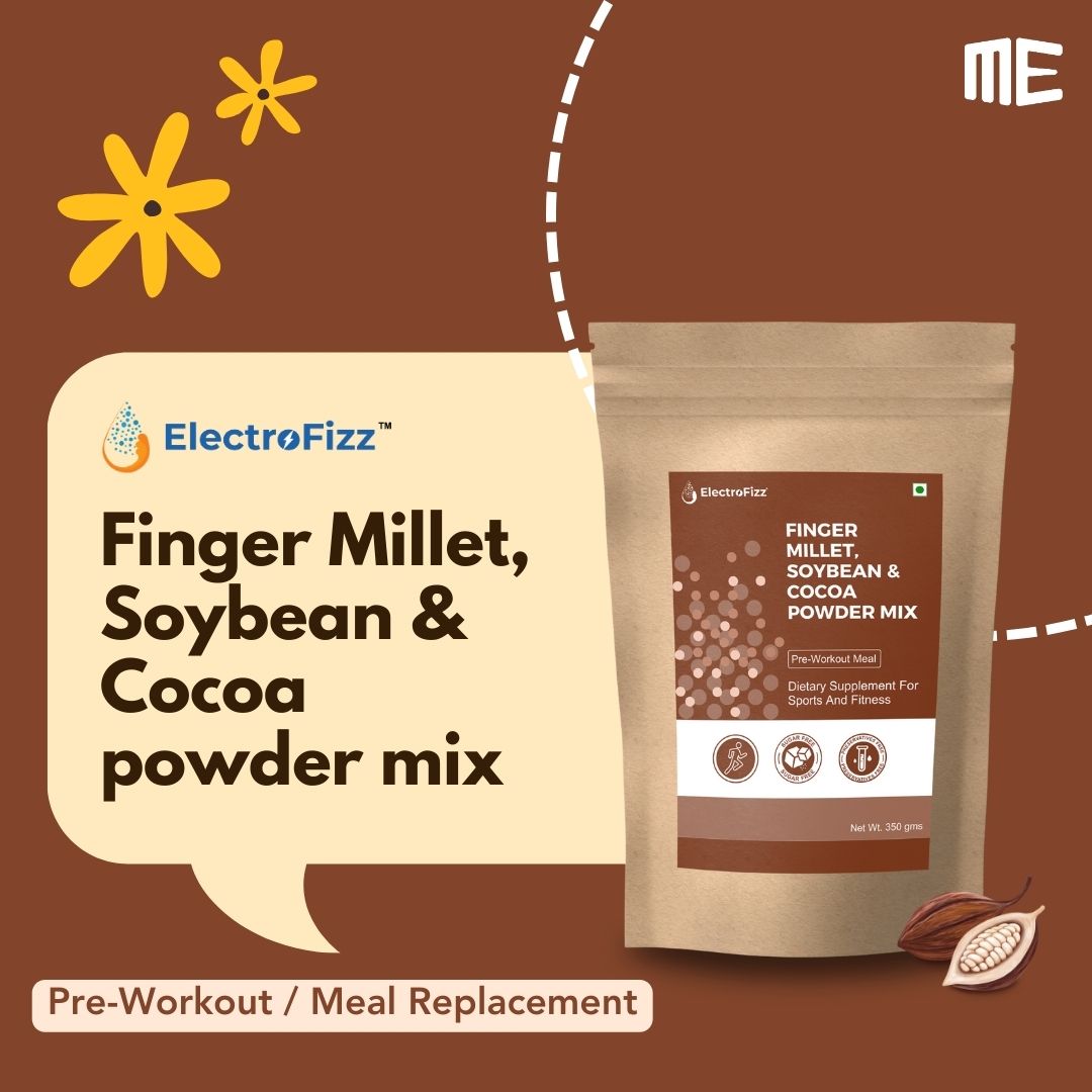 ElectroFizz Super Drink- Finger Millet, Soybean & Coca Powder Mix (Sugar Free)-350 gms