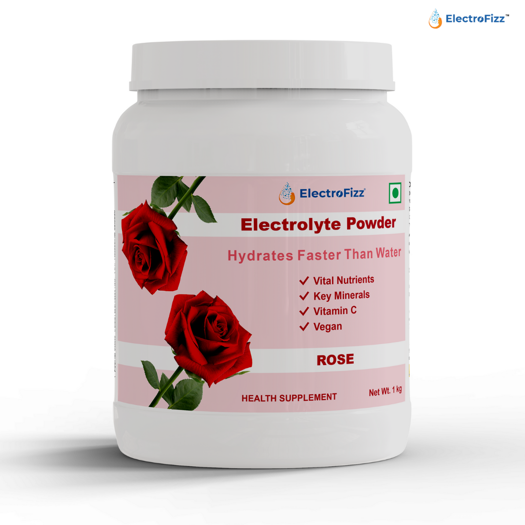 ElectroFizz Electrolyte Powder 100 servings | Minerals, Probiotics & Vitamin C- 1 Kg Jar Pack - Blueberry Flavor