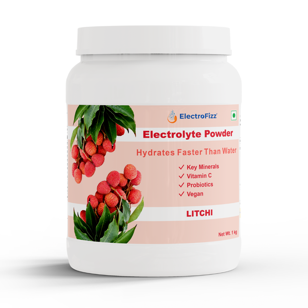 ElectroFizz Electrolyte Powder 100 servings | Minerals, Probiotics & Vitamin C- 1 Kg Jar Pack - Blueberry Flavor