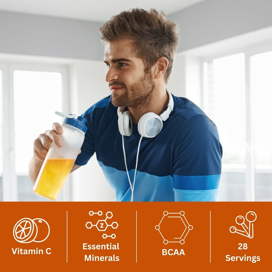ElectroFizz Isotonic Energy Drink Powder for Endurance Sports & Fitness Activities, 1 Kg Jar - Orange
