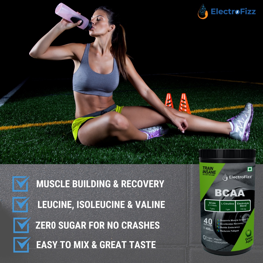 ElectroFizz Advanced BCAA 7Gms (2:1:1) -Green Apple Flavor- 400 Gms