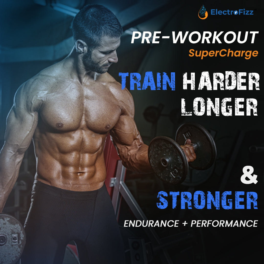 ElectroFizz Pre-Workout SuperCharge Powder for Energy, Power & Laser Focus, 3500 mg Beta-Alanine, 3500 mg Citrulline, 1000 mg Creatine, 200 mg Caffeine (Blue Raspberry)