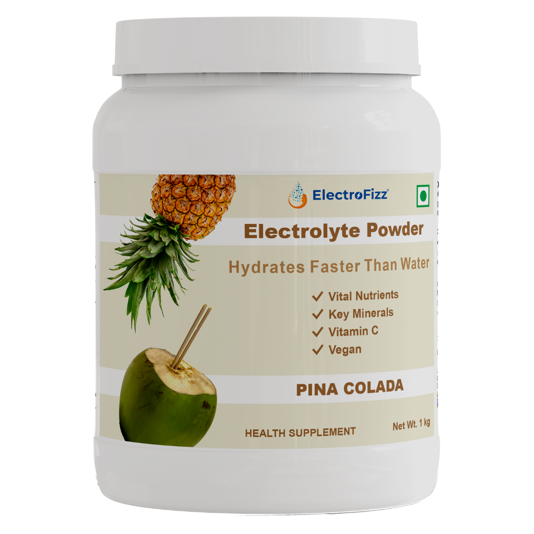 ElectroFizz Electrolyte Powder 100 servings | Minerals, Probiotics & Vitamin C- 1 Kg Jar Pack - Blueberry Flavor
