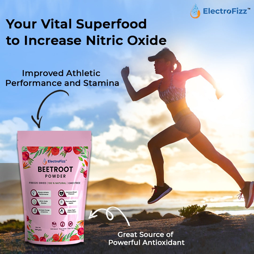 ElectroFizz Freeze Dried Beetroot Superfood Powder - 200 gms (30 plus servings)