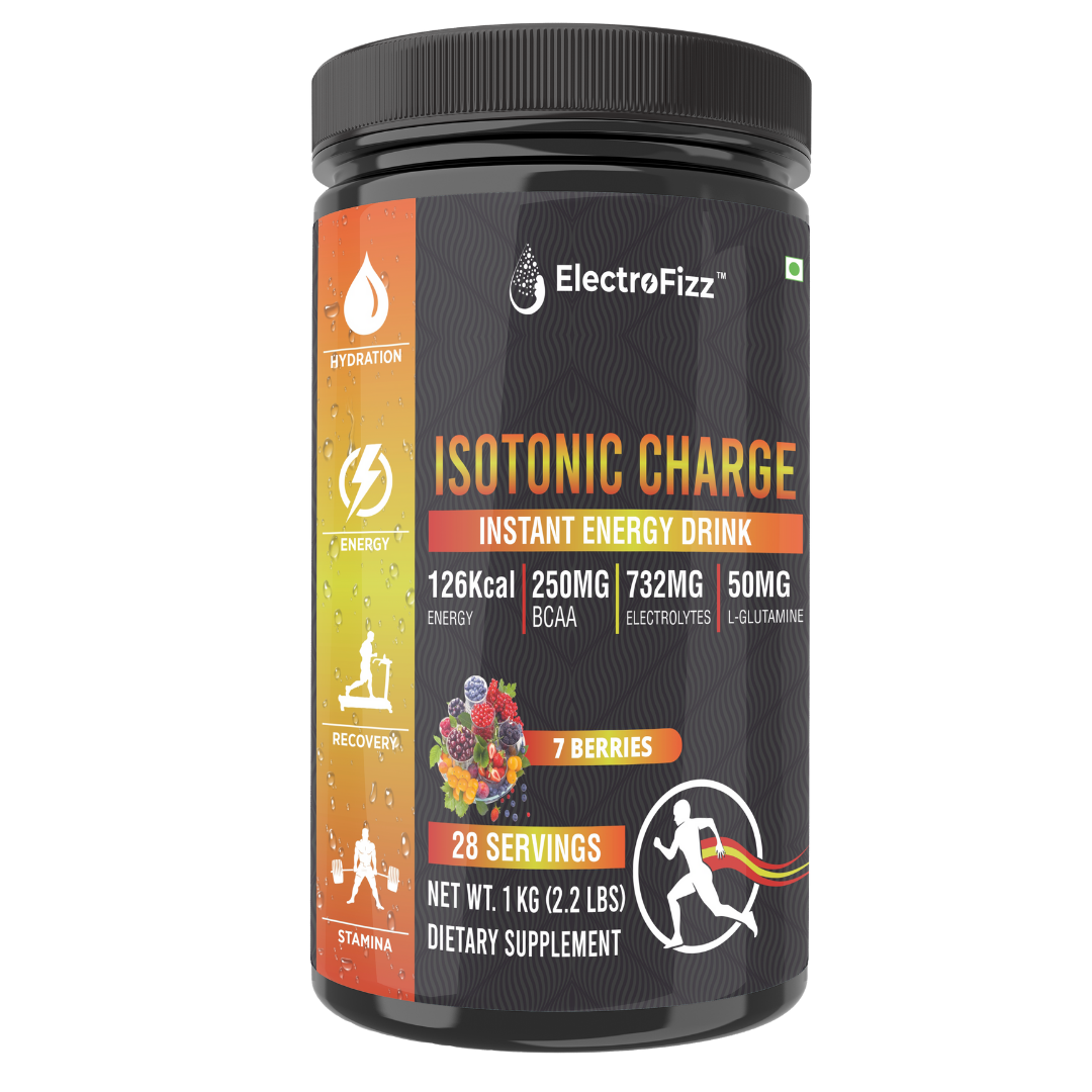 ElectroFizz Isotonic Energy Drink Powder for Endurance Sports & Fitness Activities, 1 Kg Jar - Orange
