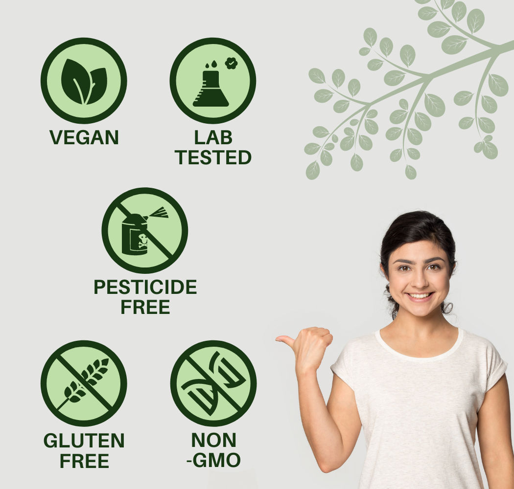 ElectroFizz Pure Moringa Leaf Powder for Weight loss, Energy Levels, Digestive Health- 200 gms Pouch
