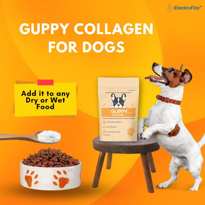 Hydrolysed Marine Collagen Powder for Dogs for Bone and Joint Health, Osteoarthritis, Healthy Coat and Skin Health, Digestive System Non GMO, Gluten Free, Soy Free- 250 Gms