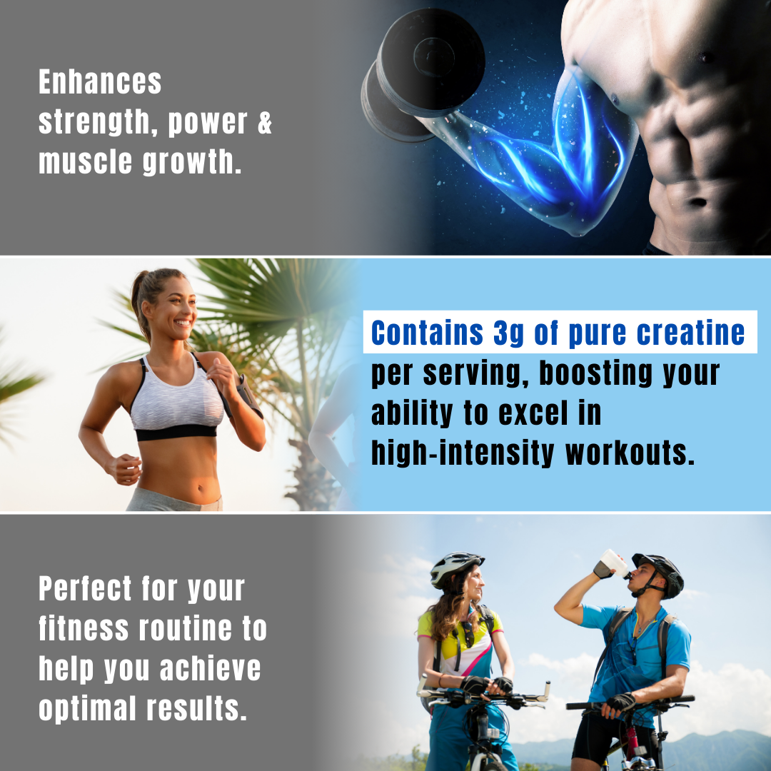 ElectroFizz Pure Micronised Creatine Monohydrate (Unflavoured, 33 Servings) | Scientifically Researched to Build Muscle, Boost Strength & Enhance Performance- 100 gm Pack