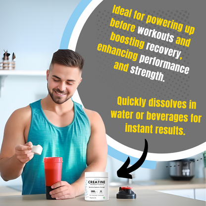 ElectroFizz Pure Micronised Creatine Monohydrate (Unflavoured, 33 Servings) | Scientifically Researched to Build Muscle, Boost Strength & Enhance Performance- 100 gm Pack