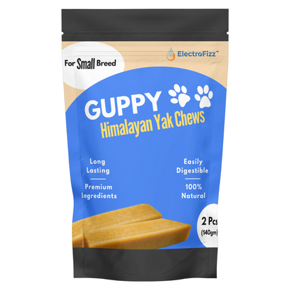 Guppy Himalayan Yak Cheese Dog Chews, 100% Natural, Long Lasting, Gluten Free, Healthy & Safe Dog Treats, Lactose & Grain Free, Protein Rich- for Puppies and Small Dogs- Pack of 2