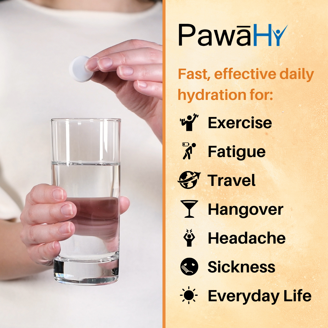 PawaHy Electrolyte Energy Reload Instant Hydration - Orange, Pack of 2 (30 Tablets)
